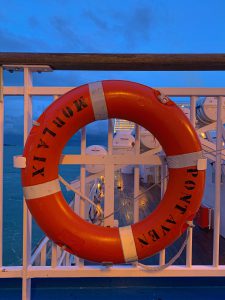 Life buoy onboard Pont Aven, Brittany Ferries