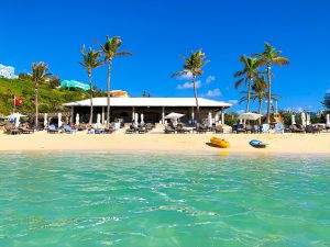 A view of the Hamiltion Princess Beach Club from the water in Bermuda