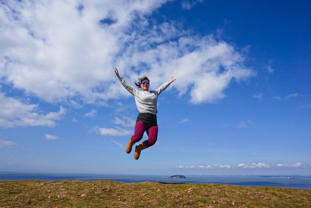 On top of the world at Brean Down, Somerset.