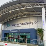 Departures entrance at Bournemouth Aiport.